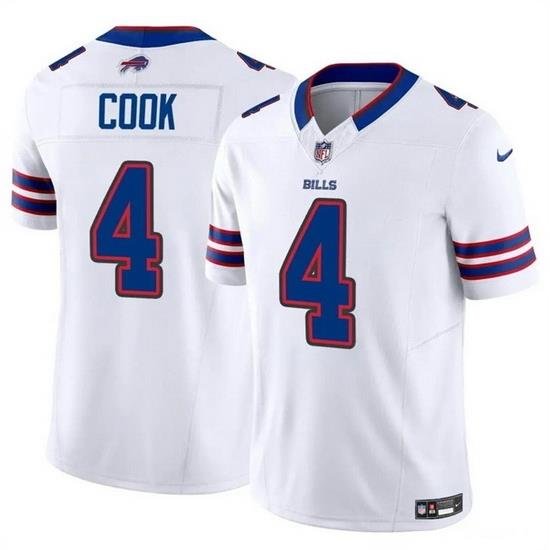 Men Buffalo Bills 4 James Cook White 2023 F U S E  Vapor Untouchable Limited Stitched Football Jersey