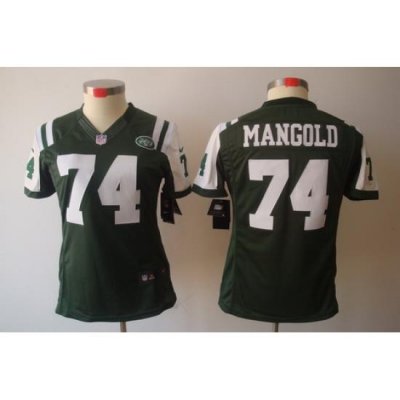 Women Nike NFL NeW York Jets 74# Nick Mangold Green Color[NIKE LIMITED Jersey]