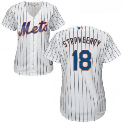 Womens Majestic New York Mets 18 Darryl Strawberry Replica White Home Cool Base MLB Jersey