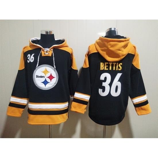 NFL Men Pittsburgh Steelers 36 Jerome Bettis Stitched Hoodie