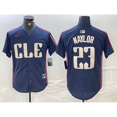 Men Cleveland Guardians 23 Bo Naylor Navy 2024 City Connect Limited Stitched jerseys 3