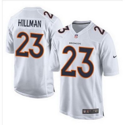 Nike Broncos #23 Ronnie Hillman White Mens Stitched NFL Game Event Jersey