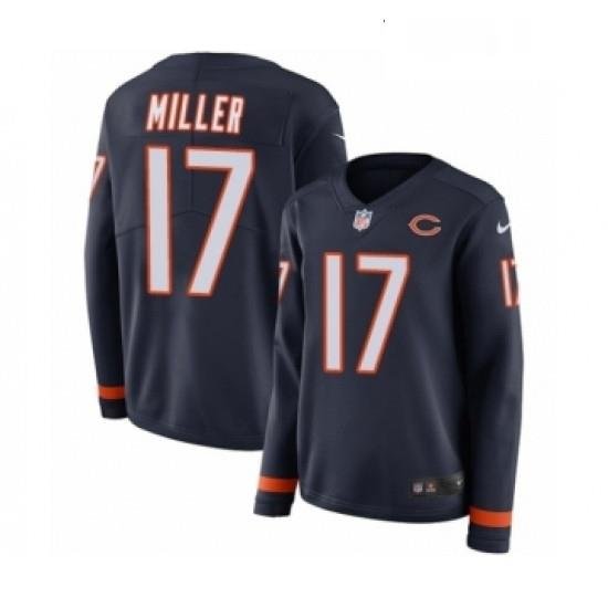 Womens Nike Chicago Bears 17 Anthony Miller Limited Navy Blue Therma Long Sleeve NFL Jersey