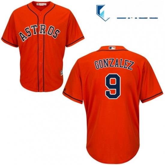 Mens Majestic Houston Astros 9 Marwin Gonzalez Replica Orange Alternate Cool Base MLB Jersey