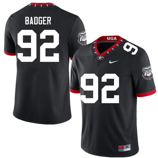 Men #92 Liam Badger Georgia Bulldogs College Football Jerseys Sale-100th Anniversary