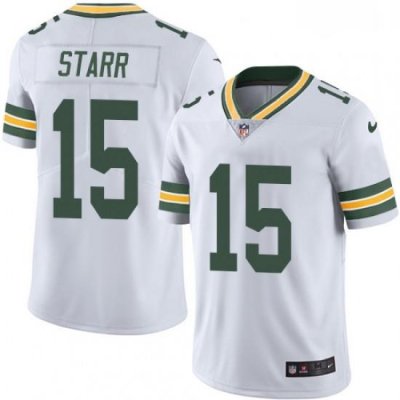 Men Nike Green Bay Packers 15 Bart Starr White Vapor Untouchable Limited Player NFL Jersey