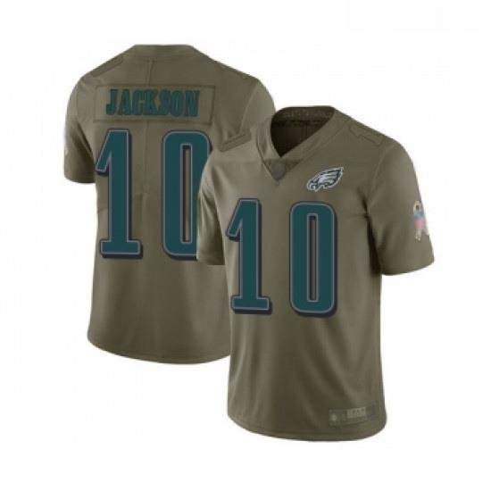 Youth Philadelphia Eagles 10 DeSean Jackson Limited Olive 2017 Salute to Service Football Jersey