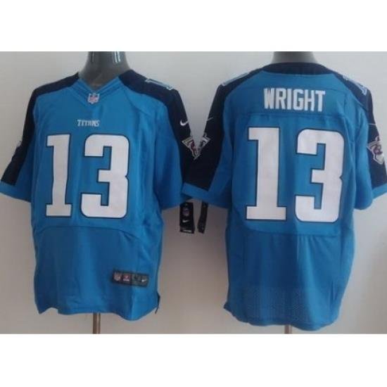 Nike Tennessee Titans 13 Kendall Wright Light Blue Elite Nike NFL Jersey