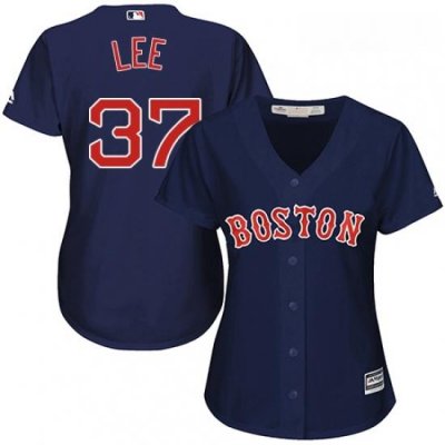 Womens Majestic Boston Red Sox 37 Bill Lee Replica Navy Blue Alternate Road MLB Jersey