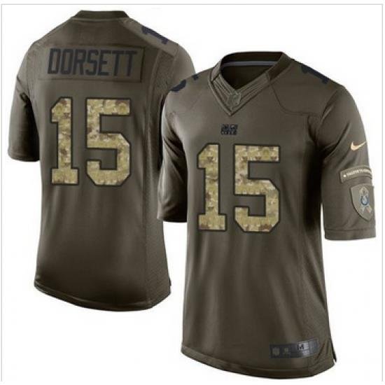 Nike Indianapolis Colts #15 Phillip Dorsett Green Men 27s Stitched NFL Limited Salute to Service Jersey