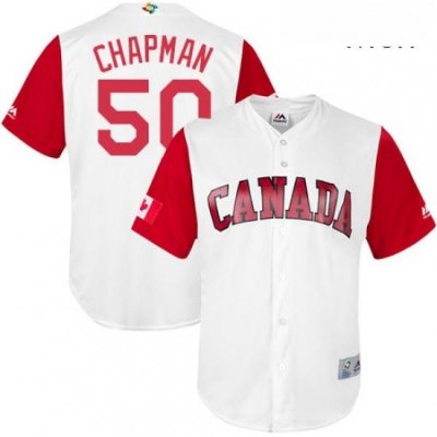 Mens Canada Baseball Majestic 50 Kevin Chapman White 2017 World Baseball Classic Replica Team Jersey