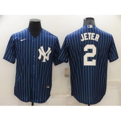 Men NeW York Yankees 2 Derek Jeter Navy Cool Base MLB Jersey