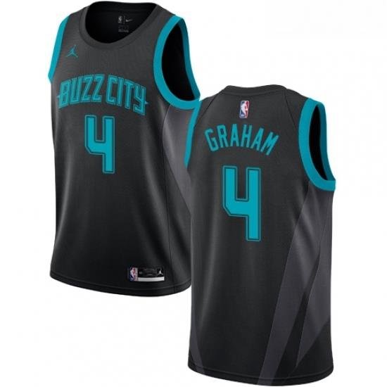 Womens Nike Jordan Charlotte Hornets 4 Devonte Graham Swingman Black NBA Jersey 2018 19 City Edition