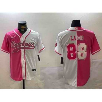 Men Dallas Cowboys 88 CeeDee Lamb 2024 Arctic white red Stitched Baseball Jersey