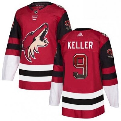 Mens Adidas Arizona Coyotes 9 Clayton Keller Authentic Maroon Drift Fashion NHL Jersey