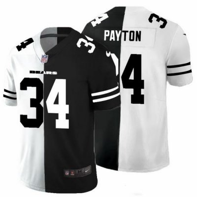 Chicago Bears 34 Walter Payton Men Black V White Peace Split Nike Vapor Untouchable Limited NFL Jersey