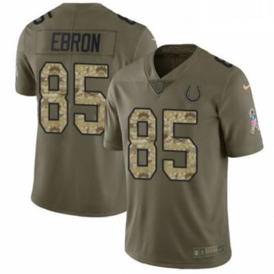 Men Nike Indianapolis Colts 85 Eric Ebron Limited OliveCamo 2017 Salute to Service NFL Jersey