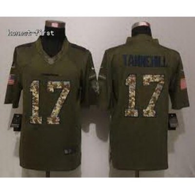 New Nike Miami Dolphins #17 Tannehill Green Salute To Service Limited Jersey