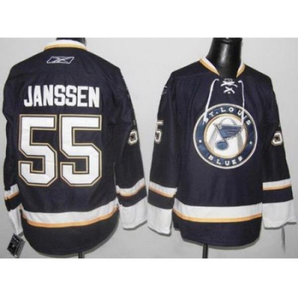 St. Louis Blues 55 Cam Janssen Dark Blue NHL Jersey