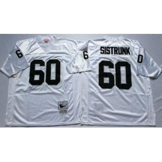 Men Las Vegas Raiders 60 Otis Sistrunk White M&N Throwback Jersey