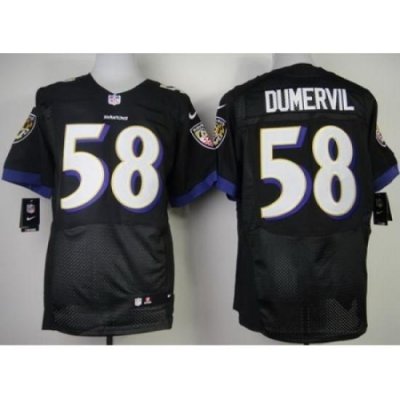 Nike Baltimore Ravens 58 Elvis Dumervil Black Elite NFL Jersey