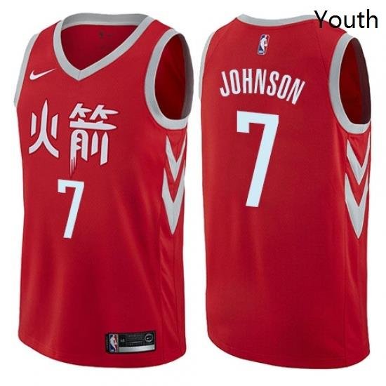 Youth Nike Houston Rockets 7 Joe Johnson Swingman Red NBA Jersey City Edition