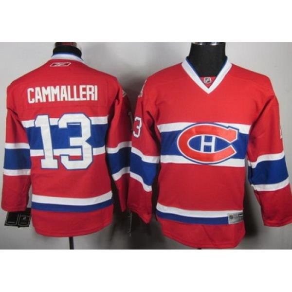 Kids Montreal Canadiens 13 Michael Cammalleri Red NHL Jerseys