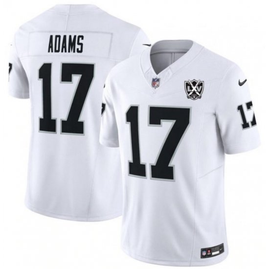 Men Las Vegas Raiders 17 Davante Adams White Vapor Untouchable LXV Patch Limited Stitched NFL Jersey