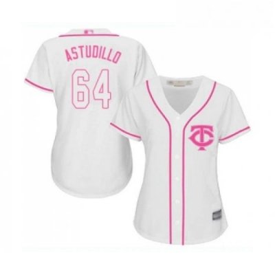 Womens Minnesota Twins 64 Willians Astudillo Replica White Fashion Cool Base Baseball Jersey