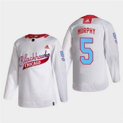 Men Chicago Blackhawks 5 Connor Murphy 2022 Community Night White Stitched jersey