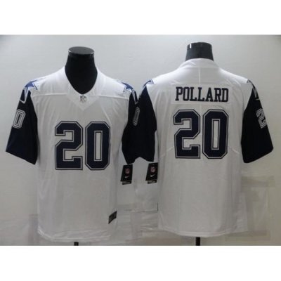 Men Dallas Cowboys 20 Tony Pollard 2021 White Thanksgiving Limited Stitched Jersey