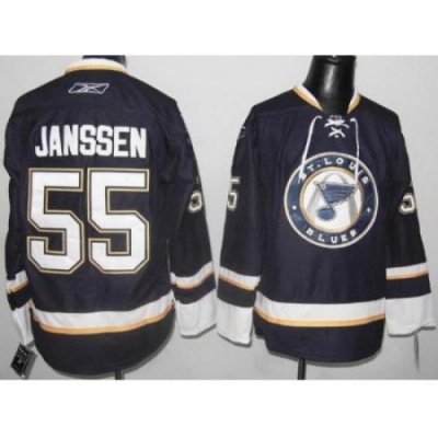 St. Louis Blues 55 Cam Janssen Dark Blue NHL Jersey