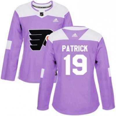 Womens Adidas Philadelphia Flyers 19 Nolan Patrick Authentic Purple Fights Cancer Practice NHL Jersey