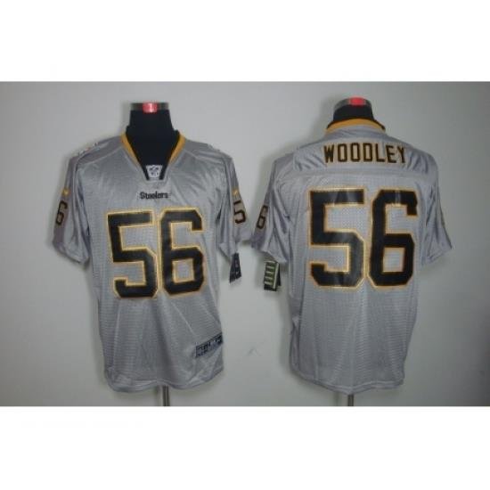 Nike Pittsburgh Steelers 56 Lamarr Woodley Grey Elite Lights Out NFL Jersey