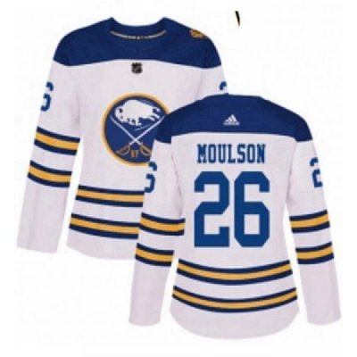 Womens Adidas Buffalo Sabres 26 Matt Moulson Authentic White 2018 Winter Classic NHL Jersey