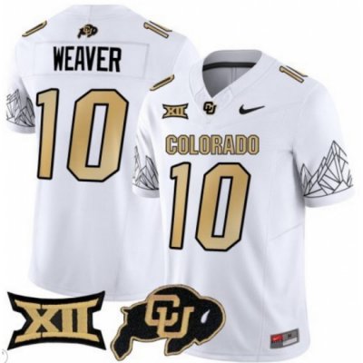 Men Colorado Buffaloes #10 Xavier Weaver White Vapor Limited Stitched Football Jersey