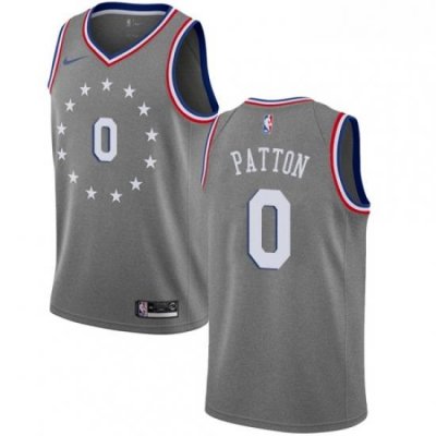 Mens Nike Philadelphia 76ers 0 Justin Patton Swingman Gray NBA Jersey City Edition