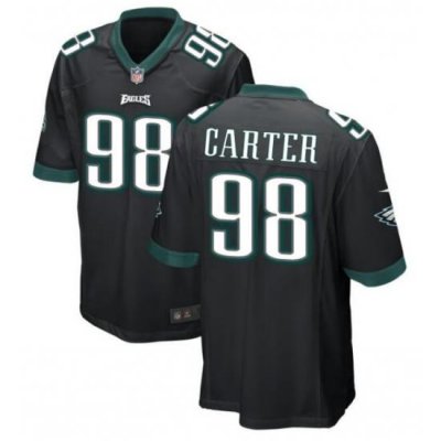 Men's Philadelphia Eagles Jalen Carter #98 Black Vapor Limited Stitched NFL Jersey