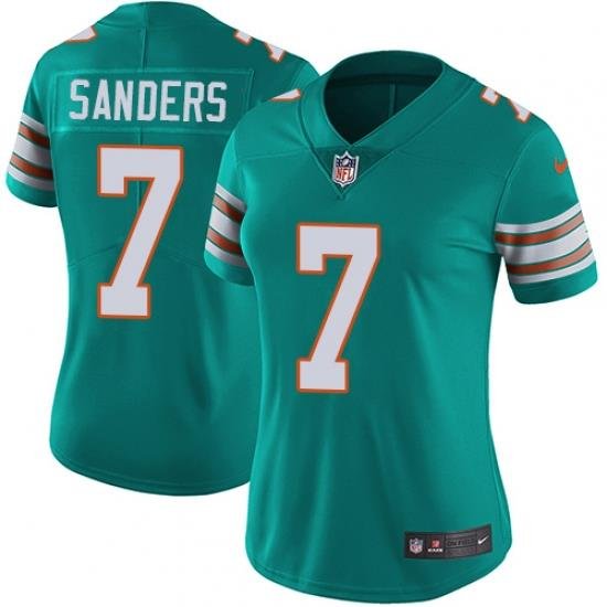 7 Elite Jason Sanders Aqua Green Nike NFL Alternate Womens Jersey Miami Dolphins Vapor Untouchabl