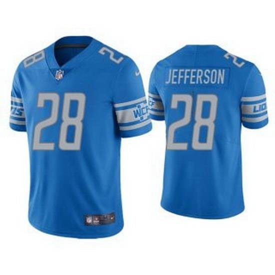 Men Blue Detroit Lions 28 Jermar Jefferson Vapor Untouchable Limited Stitched Jersey