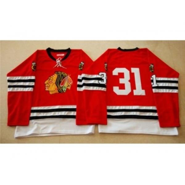 Chicago Blackhawks #31 Antti Raanta Red Mitchell And Ness 1960-61 Stitched NHL Jersey