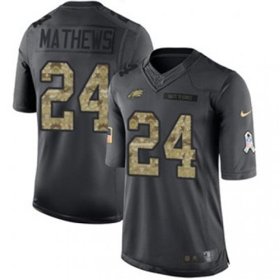 Nike Eagles #24 Ryan Mathews Black Mens Stitched NFL Limited 2016 Salute To Service Jersey