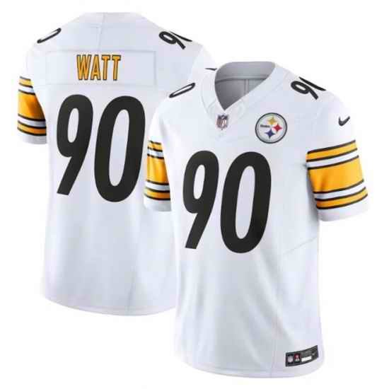 Youth Pittsburgh Steelers 90 T  J  Watt White 2023 F U S E  Vapor Untouchable Limited Stitched Football Jersey