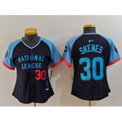 Women National League 30 Paul Skenes Navy 2024 All Star Limited Stitched Baseball Jersey 5