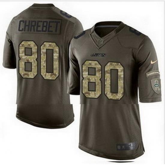 Nike New York Jets #80 Wayne Chrebet Green Mens Stitched NFL Limited Salute to Service Jersey