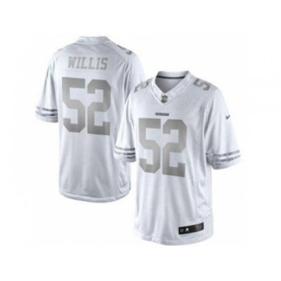 Nike San Francisco 49ers 52 Patrick Willis White Limited Platinum NFL Jersey