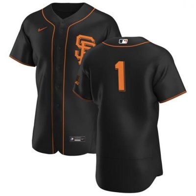 San Francisco Giants 1 Mauricio Dubon Men Nike Black Alternate 2020 Authentic Player MLB Jersey