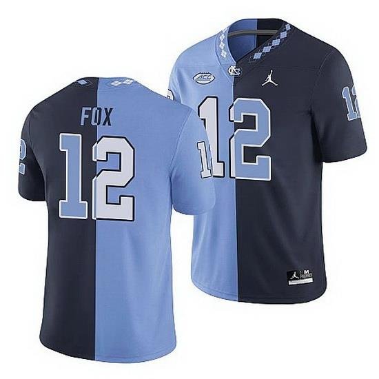 North Carolina Tar Heels Tomon Fox College Football Navy Blue Split Edition Game Jersey