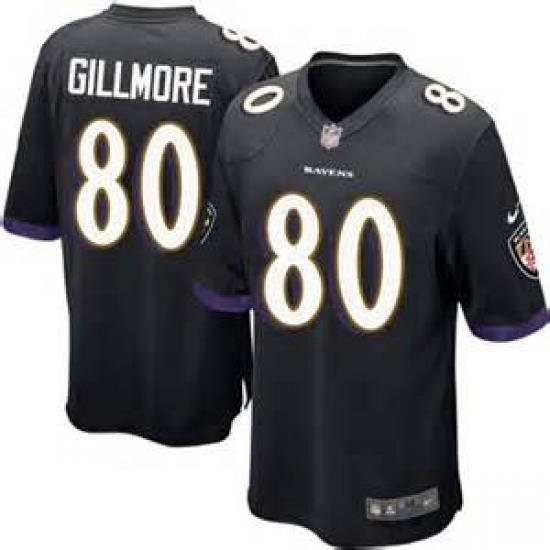 Nike Baltimore Ravens #80 Crockett Gillmore Black Team Color Mens Stitched NFL New Elite Jersey