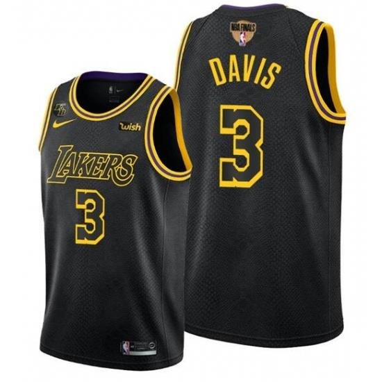 Men's Los Angeles Lakers #3 Anthony Davis 2020 Black Finals Stitched NBA Jersey